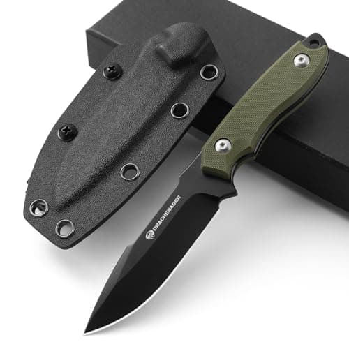 EDC D2 Steel 7-Inch Tactical Knife with Kydex Sheath and Clip Lock — B- Black Balde + Green Handle