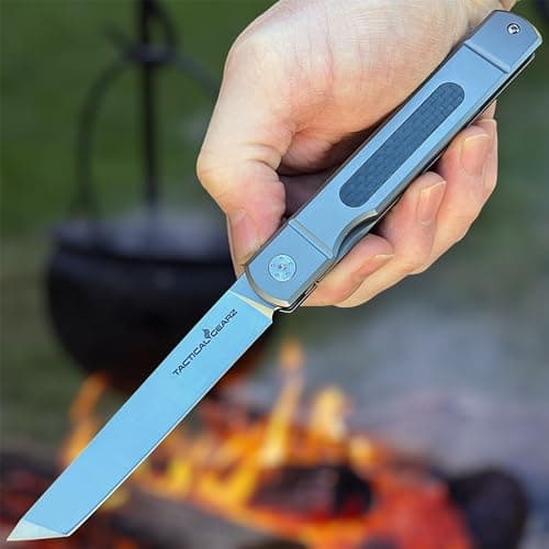 Tatsu Higonokami Pocket Folding Knife, Solid TC4 Titanium Handle