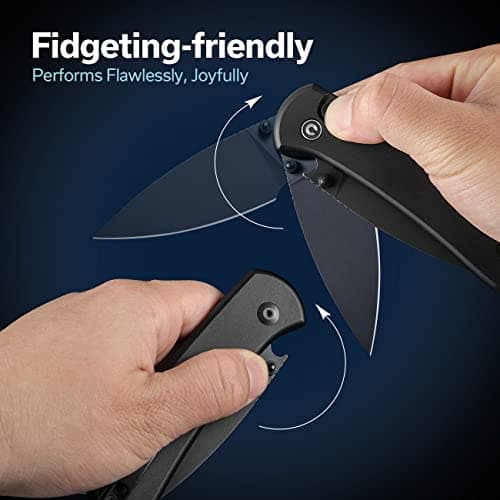 CIVIVI Pocket Folding Knife - Button Lock with Thumb Stud, 2.98" 14C28N Blade, Aluminum Handle, Qubit Utility Knife