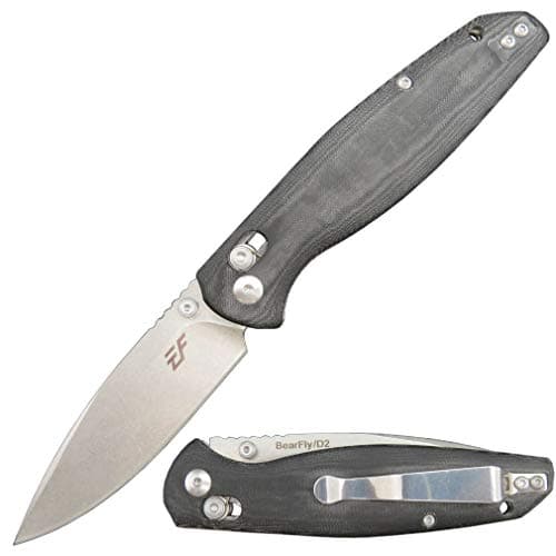 Eafengrow EF966 D2 Blade Tactical Knife with Micarta Handle (BLACK)