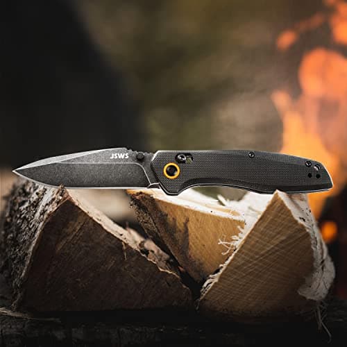 Axis Lock Tactical Survival Pocket Knife 3.39" 440C Stainless Steel G10 Handle