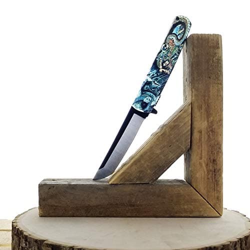 Falcon Folding Pocket Knife with Japanese Art Design Handle