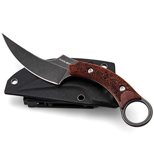 Black G10 Handle 440C Stainless Steel Outdoor Survival Field Knife with Sheath