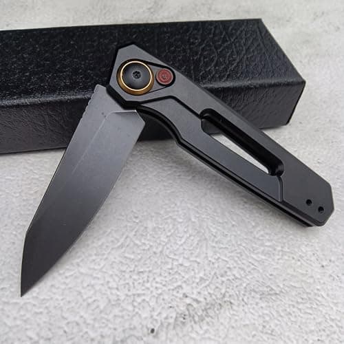 6.7 Assisted Opening Pocket Knife for Men - Lightweight Folding Knife with Push Button Lock and Aviation Aluminum Handle