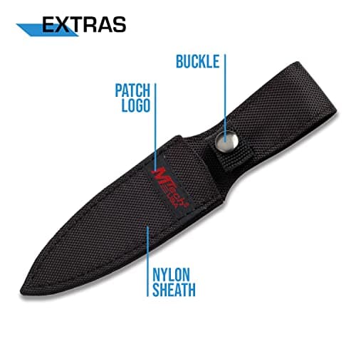 MTECH USA Satin Finish Sat Stainless Steel Blade, Brown Wood Handle Knife - Hunting, Camping, Survival, Tactical - MT-20