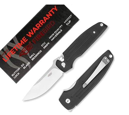 Firebird GANZO FH926-PL Sturdy Pocket Knife, D2 Steel, G10 Handle, Purple — Black