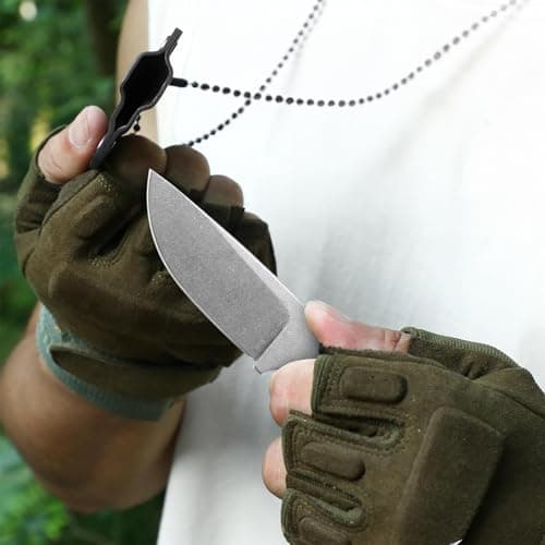 EDC Fixed Blade Knife with Sheath and Neck Cord, Full Tang Multi-Purpose Knife