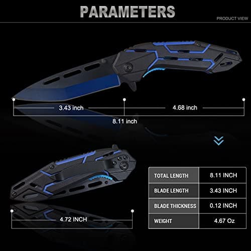 EDC Tactical Knife, Liner Lock, Stainless Steel, Ideal for Guys, Gifts for Dad, Husband, Outdoor Adventures