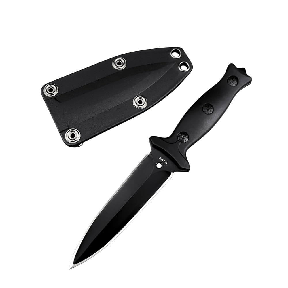 HUAAO 7.3in Full Tang 440C Stainless Steel Utility Knife with ABS Sheath