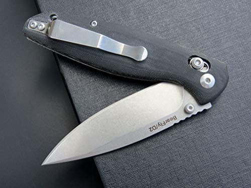 Eafengrow EF966 D2 Blade Tactical Knife with Micarta Handle (BLACK)