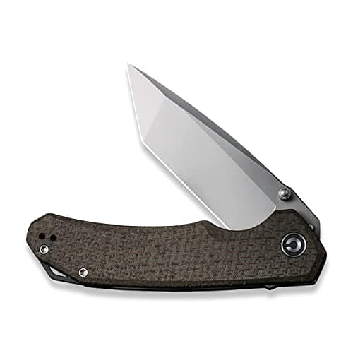 CIVIVI Brazen Pocket Knife, 3.5-Inch Tanto D2 Blade, Micarta Handle Camping Knife
