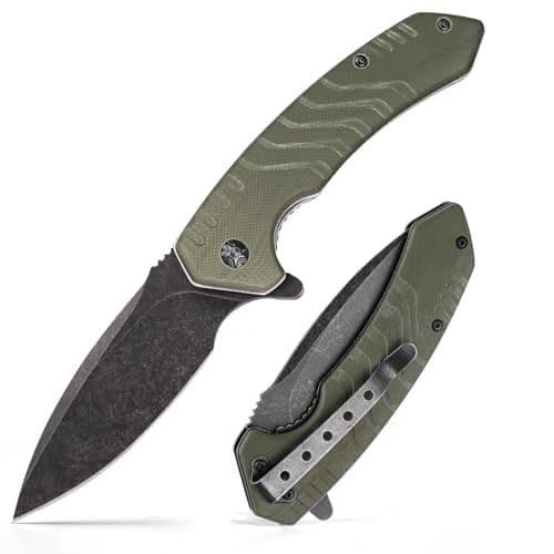 Folding Pocket Knife with 3.3 D2 Steel Blade and G10 Handle - Compact EDC Tool for Camping, Hunting, and Survival for Men and Women