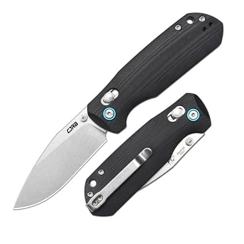 CJRB Maximal Folding Knife, Green Micarta Handle, Crossbar Lock, J1954 Green — Black/G10 Handle