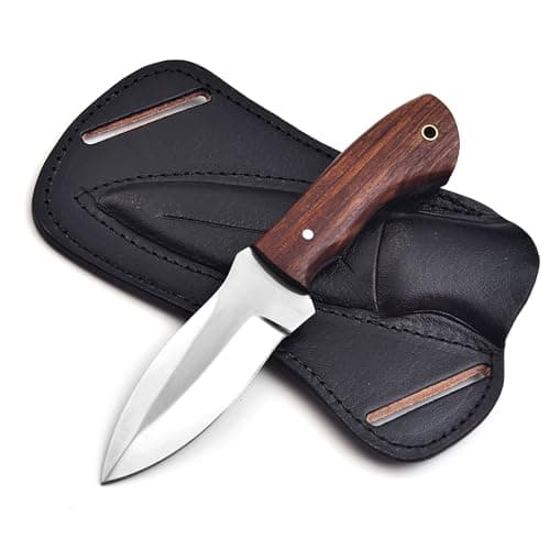 Predator Hunter 9" Damascus Steel Fixed Blade Skinning Knife (Exotic Wood Handle) — Rosewood Knife