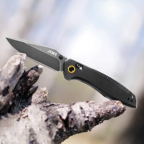 Axis Lock Tactical Survival Pocket Knife 3.39" 440C Stainless Steel G10 Handle