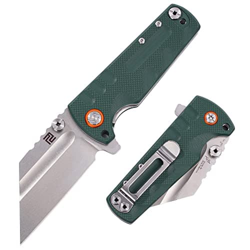 ARTISANCUTLERY Proponent Folding Knife D2 Steel Blade G10 Handle 1820P Blue — Green-G10 Handle