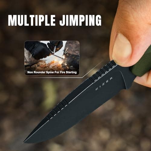 Kizer Beaver Fixed Blade Knife, 2.75" D2blade EDC Camping Knife, Olive Green G10 Handle