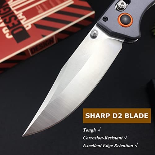 Everyday Carry Crooked River EDC Knife: 3.7 D2 Steel Blade, Wood Handle, Manual Folding with Belt Clip for Camping