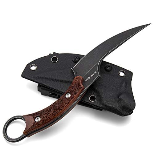 Black G10 Handle 440C Stainless Steel Outdoor Survival Field Knife with Sheath