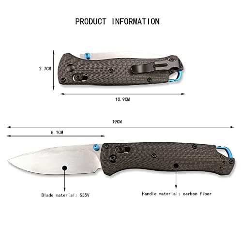 EDC Bugout Knife with Carbon Fiber Handle and Belt Clip
