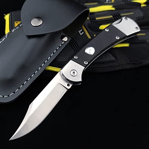 Assisted Opening Folding Pocket Knife for Camping EDC (Black)
