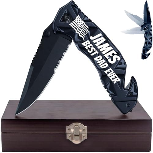 Legal Pocket Knife with Serrated Blade - EDC Folding Knife - Glass Breaker, Seat Belt Cutter - Gifts for Men — Personalized