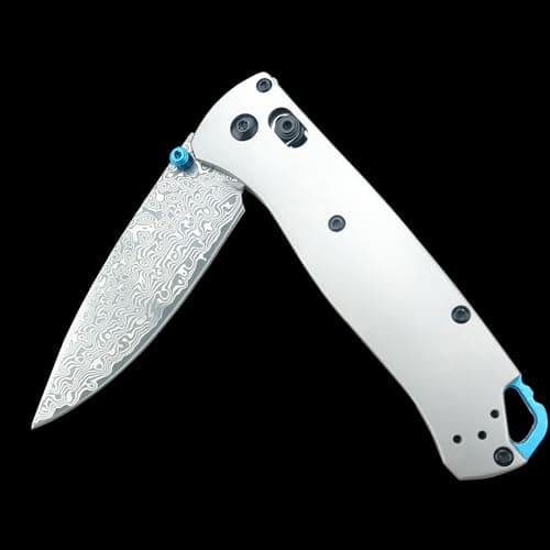 HUAAO Bugout 535 Damascus Foldable Knife with Titanium Handle