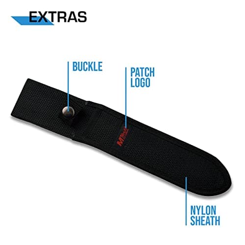 MTECH USA Gray TiNite Coated Knife - Black ABS Handle, Black Sheath - Hunting, Camping, Survival, EDC