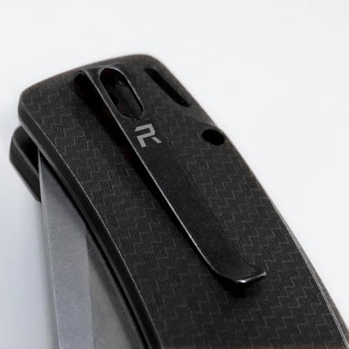 REVO Canyon Pocket Knife, 3" Steel Button Lock, Stainless & FRN, Versatile EDC (Black)