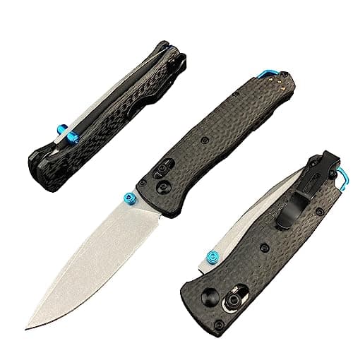 HUAAO Mini Bugout Knife, Axis Lock, 8Cr18MoV Blade, Carbon Fiber Handle, EDC Folding Knife for Camping