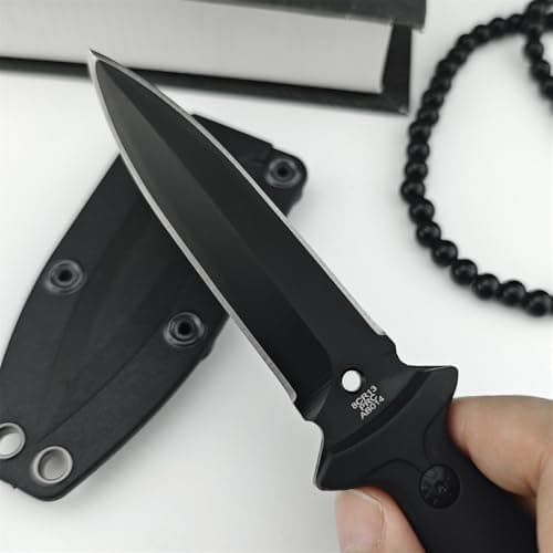 Goshawk 7.3" 440C Black Coated Fixed Blade Knife with ABS Handle