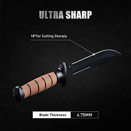 13.6" Stainless Steel Full Tang Bowie Knife with Sheath for Camping, Hunting, and Adventure, D101BK