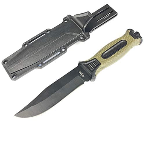 S-TEC Rambo I Black Fixed Blade Hunting Knife I Stainless Steel I Camping & Outdoor