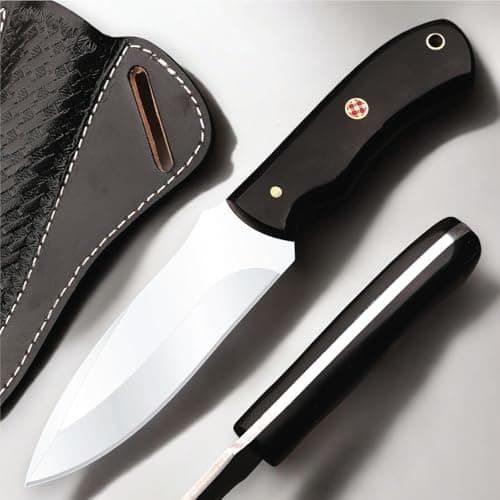 8-Inch Carbon Steel Forge Tracker Knife - Bushcraft Hunting Skinning Knife with Leather Sheath — Reson Sheet Knives