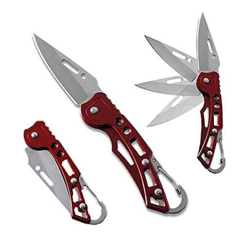 2-Pack Tactical Pocket Knives, Super Sharp 2.2 Inch Blade, Ideal for Camping & Survival Activities — Red