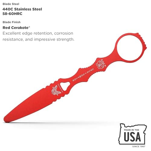 Benchmade 176T SOCP Tactical Training Dagger, Red 400C Handle