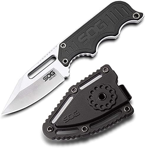 SOG Instinct Boot Knife, 2.3" Full Tang, Black, EDC Blade Sheath Clip