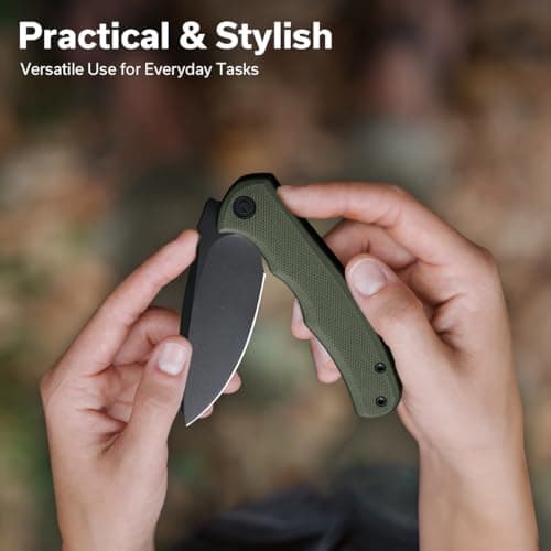 CIVIVI Mini Praxis Folding Pocket Knife, D2 Steel Blade, G10 Handle, EDC Knife with Clip C18026C-1
