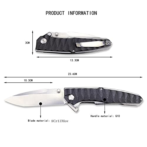 HUAAO Flipper Assisted Opening Pocket Knife for Camping Hunting