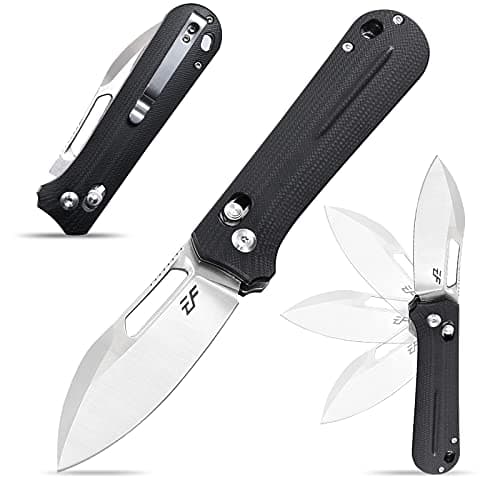 Eafengrow EF963 Jade Folding Knife with D2 Blade and G10 Handle — black