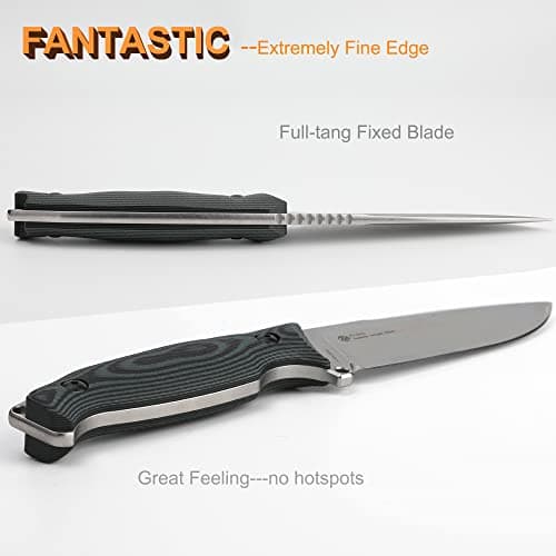 Ruike 360 Rotate Fixed Blade Knife, Tactical Stainless Steel Hunting Survival Tool