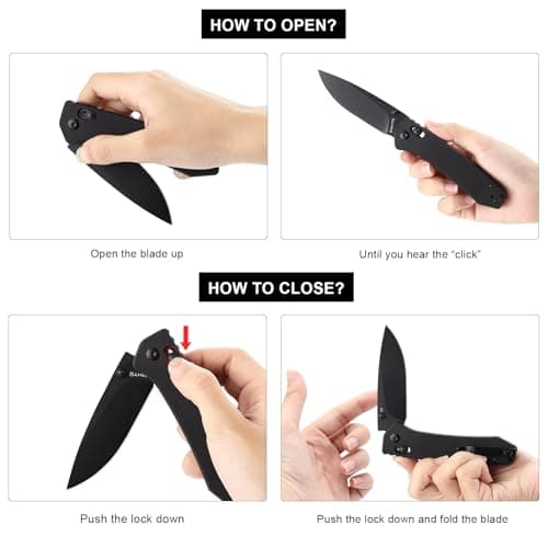 D2 Steel Reversible Clip Pocket Knife: 3.14" Black Drop Point, G10 Handle, Axis Lock, Ideal for Camping