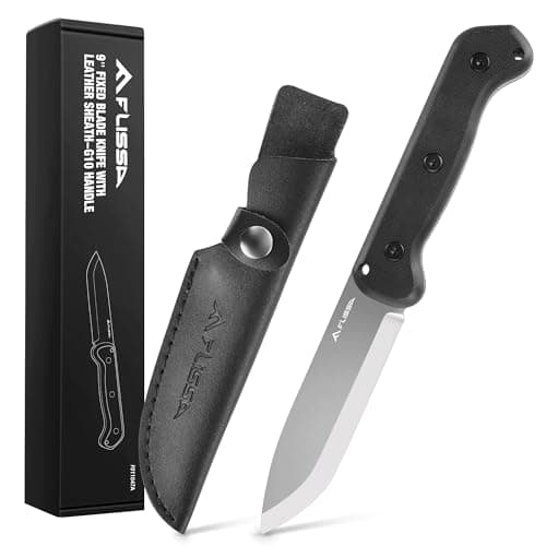 FLISSA 9" D2 Steel Hunting Knife for Camping & Outdoor, Christmas Gift — G10 Handle
