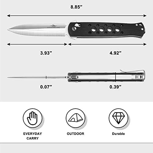 Cold Steel Axis Lock Flipper Knife, 4" D2 Steel, Clip Point, G10 Handle