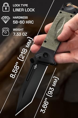 Grand Way Survival Tactical Tanto Knife – 5.9" Full Tang – 3+ Colors