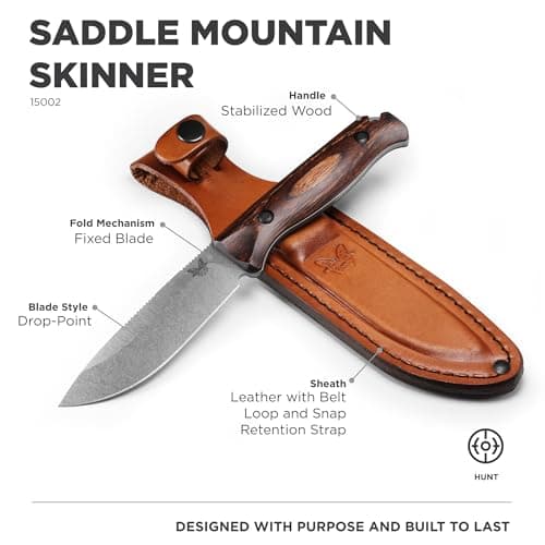Benchmade Saddle Mountain 15002 Hunting Knife Wood Handle