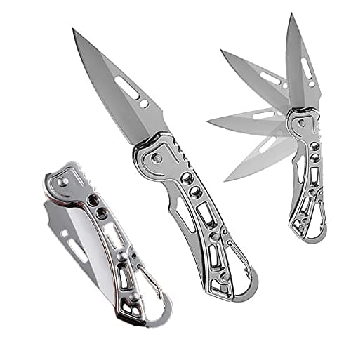 2-Pack Tactical Pocket Knives, Super Sharp 2.2 Inch Blade, Ideal for Camping & Survival Activities — Metallic