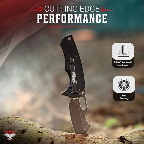 BEEFBOY Stone Wash D2 Pocket Knife for Men | Folding Flipper Knife with Case
