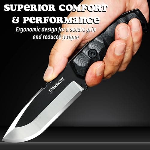 OERLA TAC DE-0014 420HC Stonewashed Camping Knife with G10 Handle