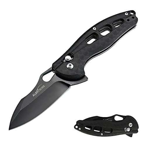 ALBATROSS FK036SC-BK Satin Blade FRN Handle Assisted Open Folding Knife — A-Black/Black